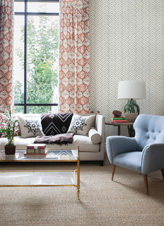 Oswin Black Tiered Herringbone Wallpaper Sample