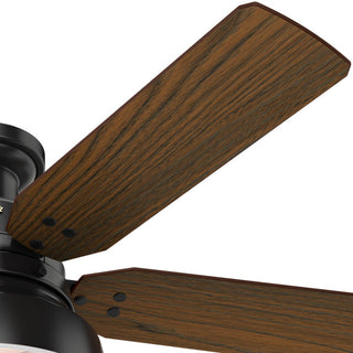 Hunter Fan Company Mill Valley Low Profile Matte Black Ceiling Fan W/ Light, 52"