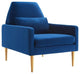 Liliana Performance Velvet Armchair, Navy