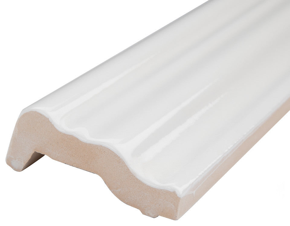 Chester Chair Rail Bianco Ceramic Wall Trim