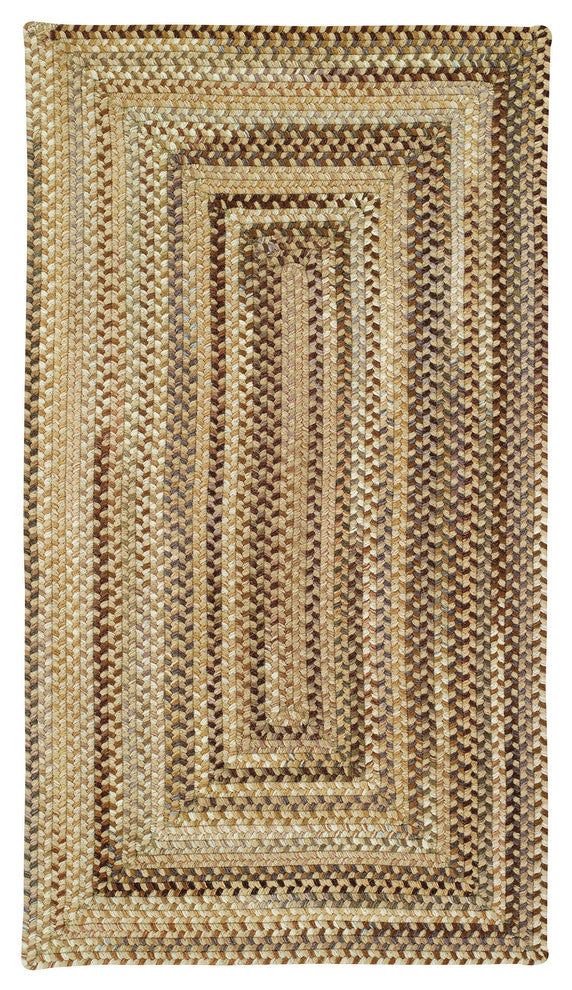 Manchester Concentric Braided Rectangle Rug, Beige Hues, 9'2"x13'2"