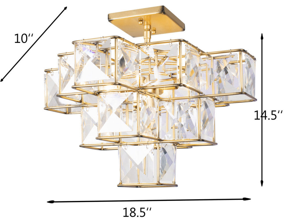 Varaluz Cubic 5-Lt Ceiling Fixture - Calypso Gold