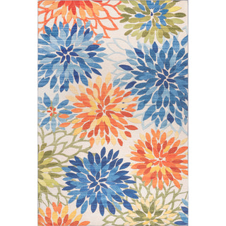 Nuloom Rosana Floral Machine Washable Indoor/Outdoor Area Rug, Multicolor 3'x5'
