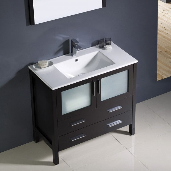 Fresca Torino 36" Espresso Modern Bathroom Vanity With Integrated Sink