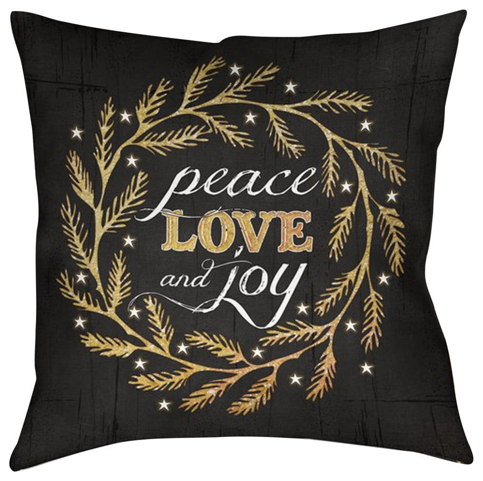 Laural Home Peace Love Joy 18" X 18" Indoor Decorative Pillow