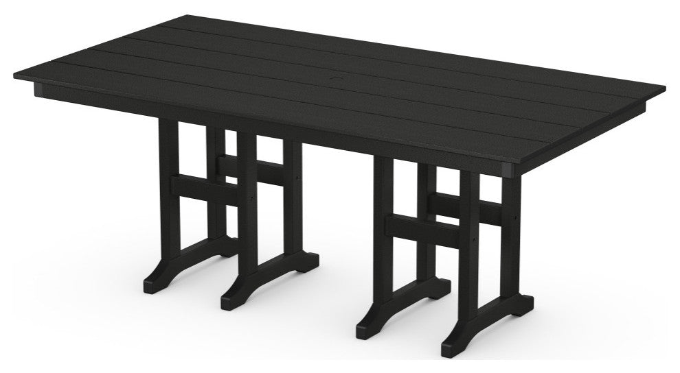 Monterey Bay 37" x 72" Dining Table, Charcoal Black