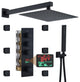3 Function Digital Display Single Handle Shower System set with Body Spray, Matte Black