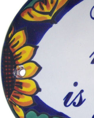Sunflower Talavera Ceramic House Plaque. Welcome my house is your house