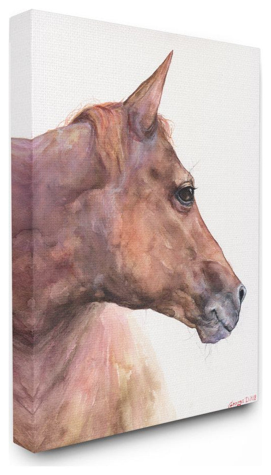 Horse Head Animal Watercolor Painting, 16"x20"