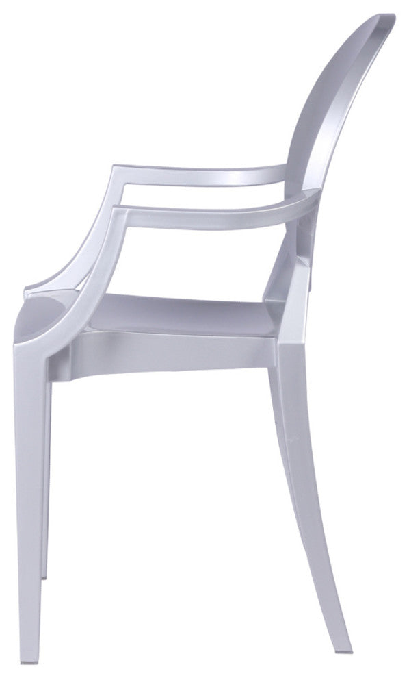 Modern Classics Clear Arm Chair, Silver