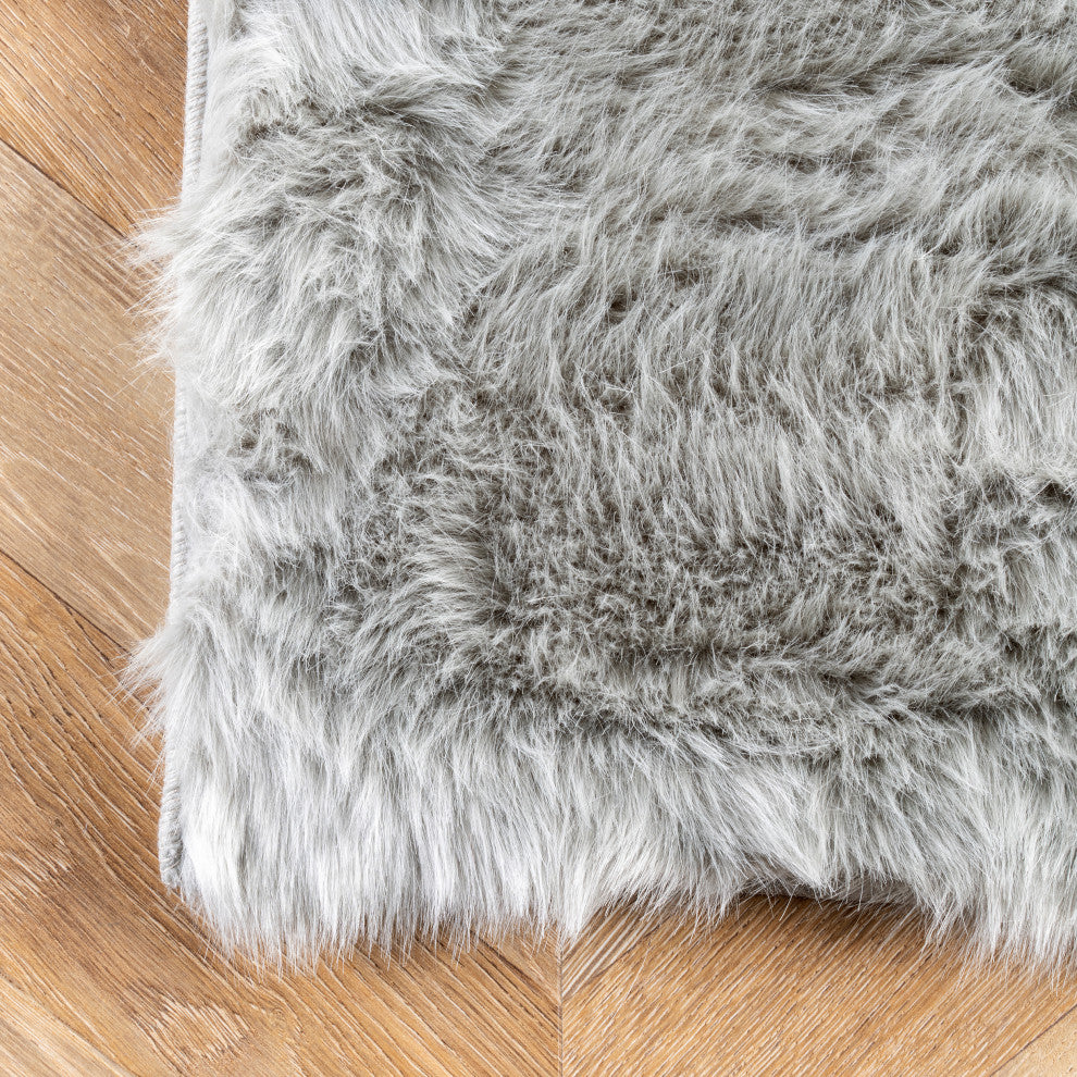 Nuloom Drummond Shag Area Rug, Grey 5'Round