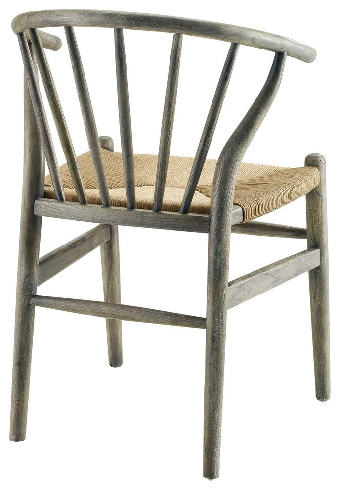 Flourish Spindle Wood Dining Side Chair, Gray