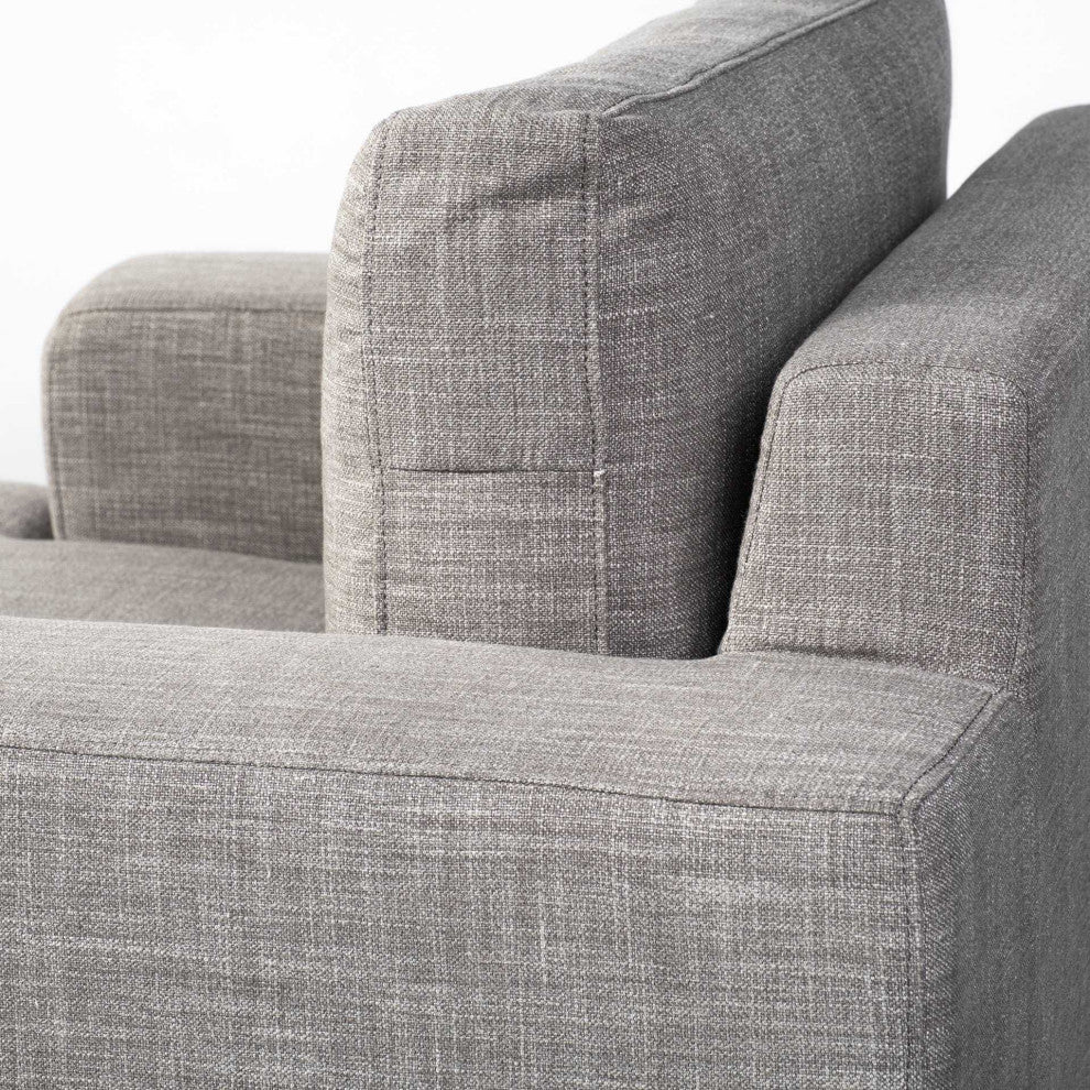 41" Gray and Black Linen Club Chair