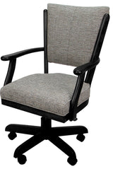 Caster Swivel Dining Chair on Wheels, Solid Wood, Jetty June Black