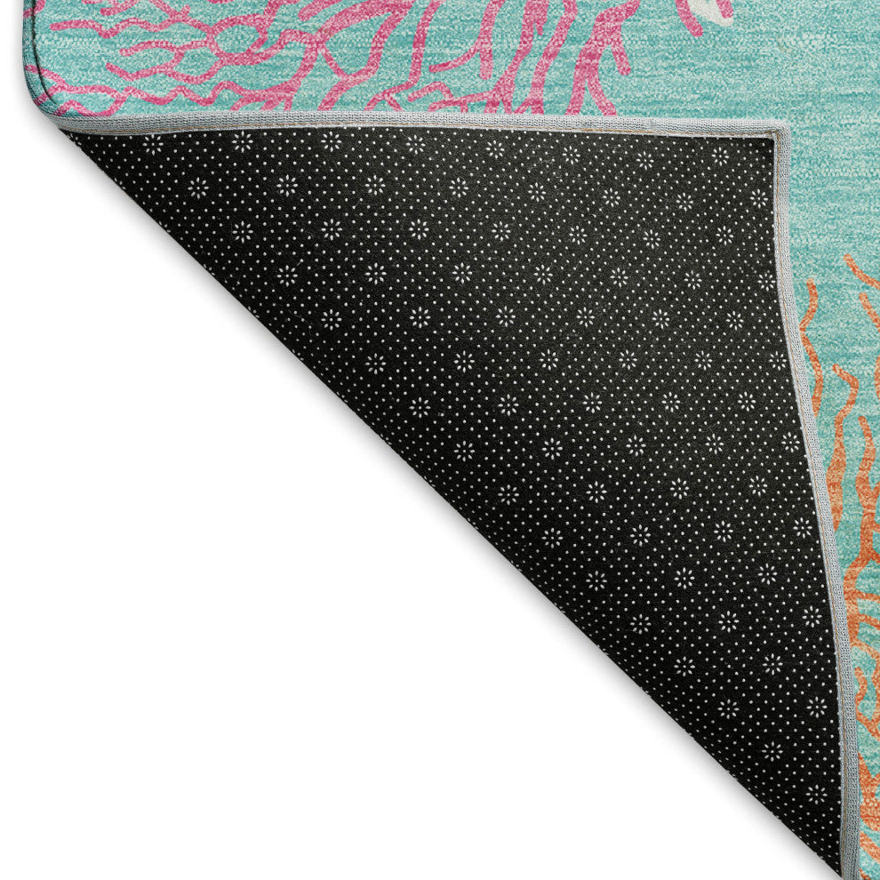 Addison Premium Washable Mayfield AMF182 Teal 2'3" x 7'6" Runner Rug