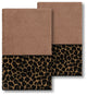 Linum Home Turkish Cotton Spots 2-Piece Embellished Hand Towel Set, Latte