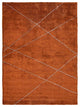 HAND KNOTTED LOOM SILK ECO-FRIENDLY RUGS-9'x12',Rectangle,Orange Beige,Geometric