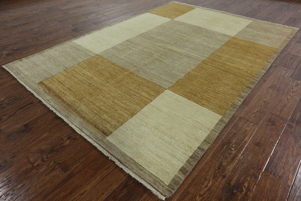 Kashkuli Oriental Multicolor Gabbeh Hand-Knotted Wool Rug, 6'x9'