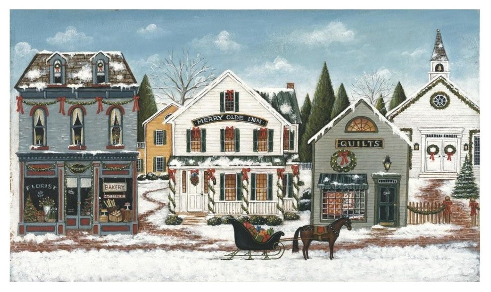 "Christmas Village I" Digital Paper Print by David Carter Brown, 42"x25"