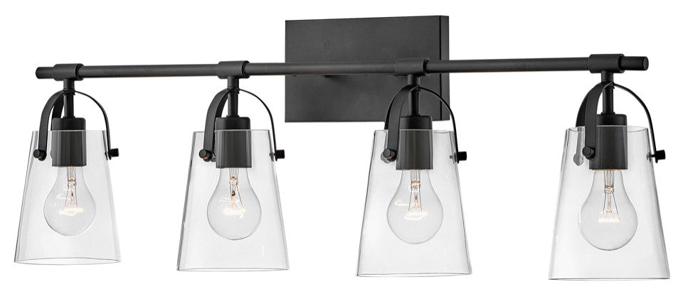 Hinkley Foster Large Four Light Vanity, Black