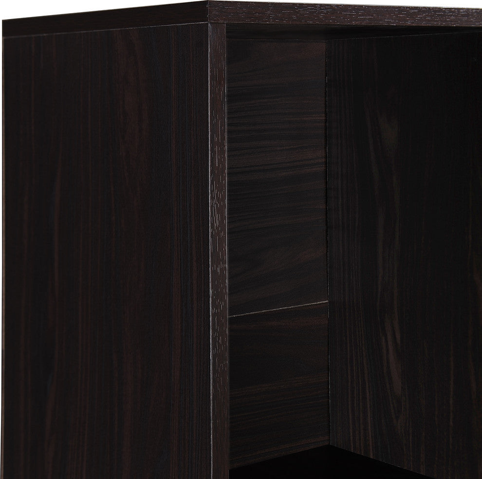 GDF Studio Eloise Mid Century Finished Faux Wood Bookcase, Wenge