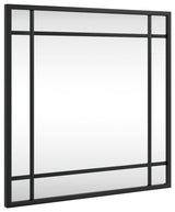 vidaXL Mirror Decorative Wall Mounted Make up Vanity Mirror Black Square Iron