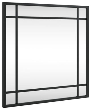 vidaXL Mirror Decorative Wall Mounted Make up Vanity Mirror Black Square Iron