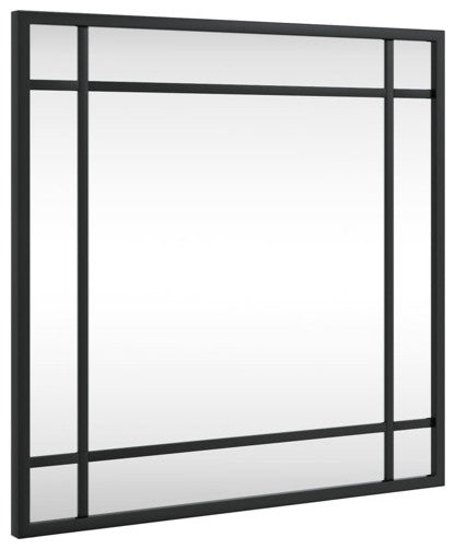 vidaXL Mirror Decorative Wall Mounted Make up Vanity Mirror Black Square Iron