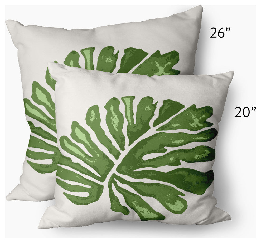 Big Leaf Decorative Throw Pillow, Green, 20"x20"