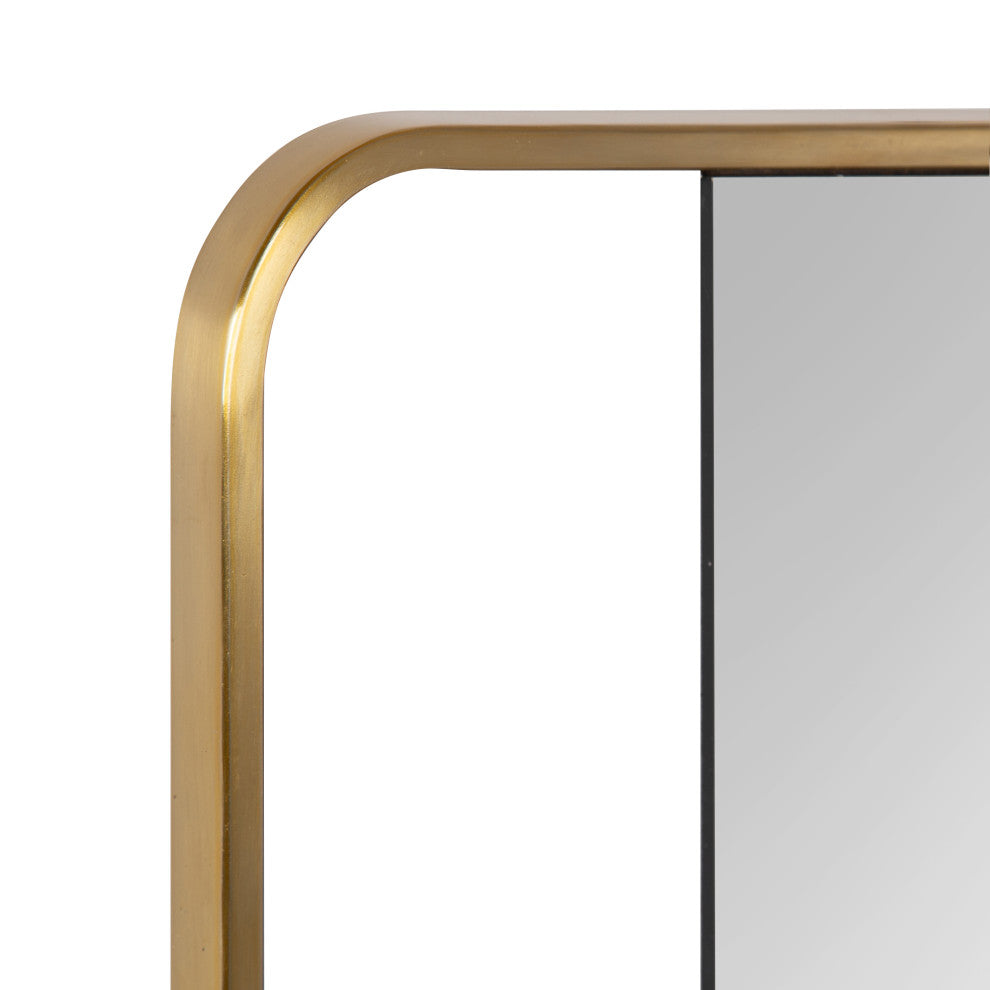 Nobles Radius Corner Framed Mirror, Gold 20x36
