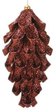 Fancy Metallic Pine Cone Christmas Ornament, Brown Glitter, 6.25"