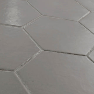 HexTile Ceramic Floor and Wall Tile, Matte Grey, Sample