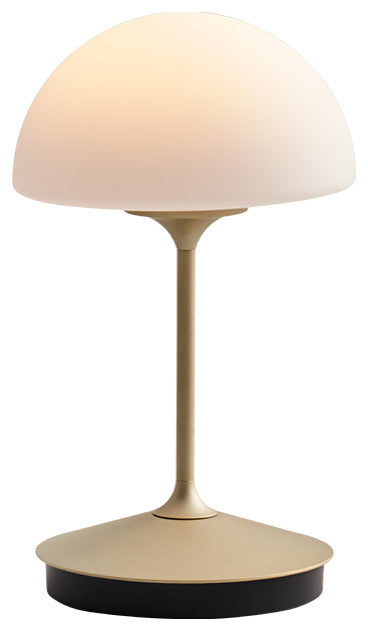 Pensee LED Table Lamp, Matt Opal Glass/ Champagne Gold