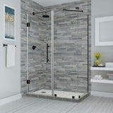 Bromley 58.25"-59.25"x38.375"x72" Frameless Corner Hinged Shower Enclosure