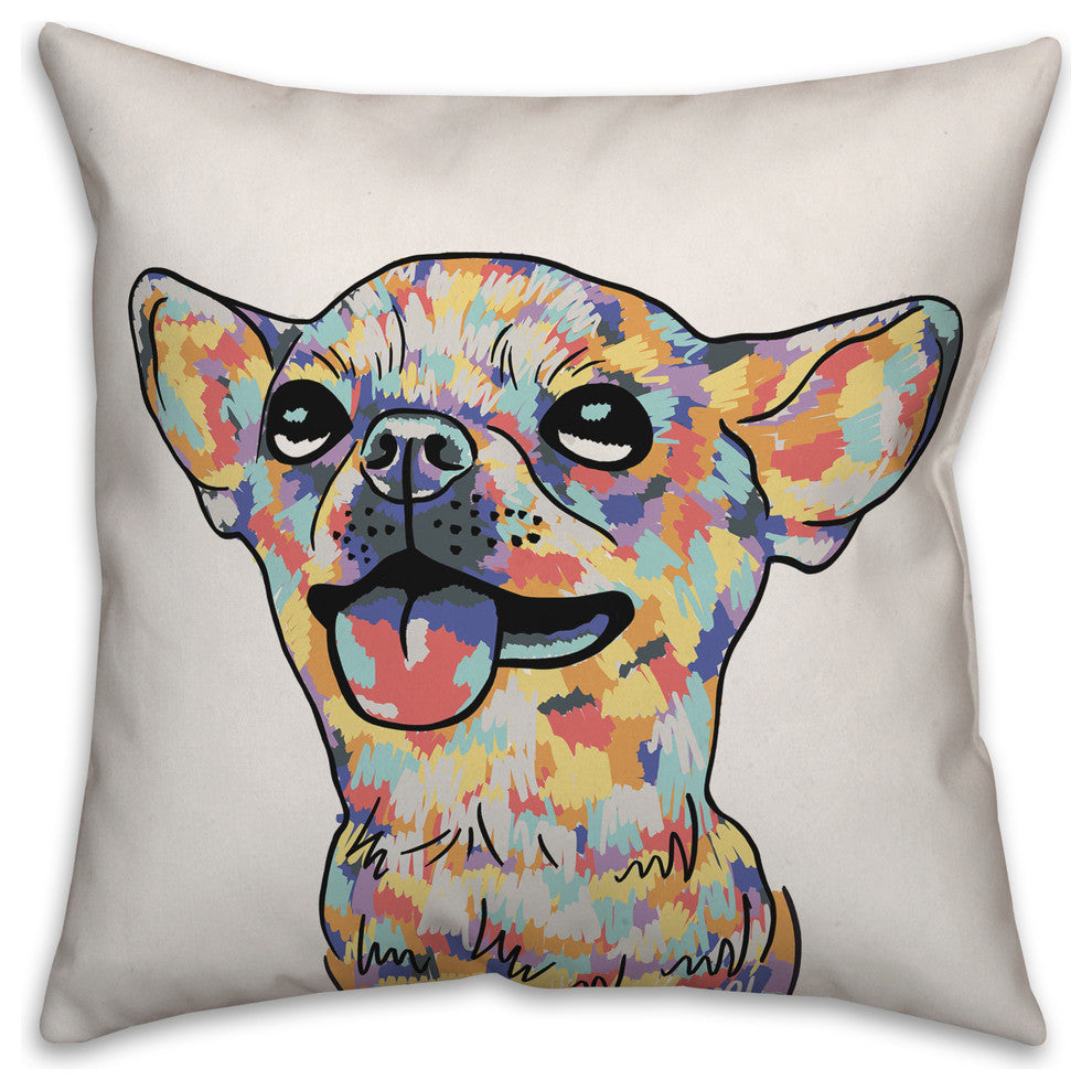 Watercolor Chihuahua Throw Pillow