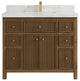 Sonoma Teak 42 Single Sink Bath Vanity in Dark Natural with 2" Calacatta Nuvo