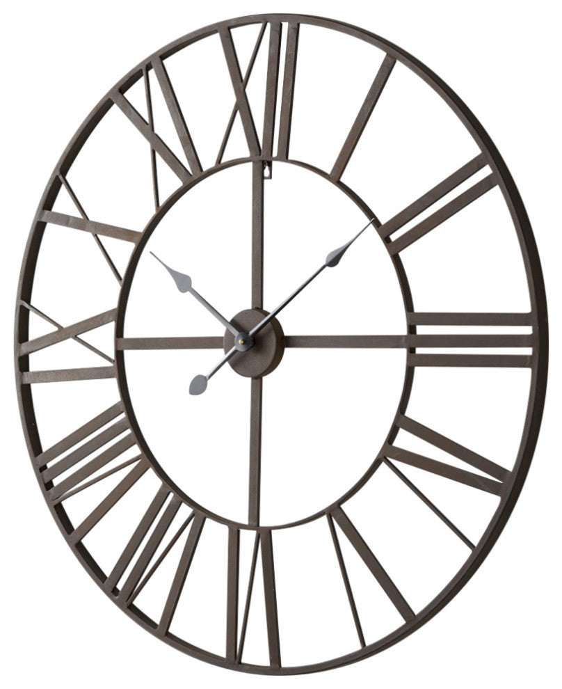 Pender Matte Black Iron 30" Round Wall Clock