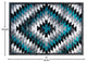 Teagan Collection Southwestern Area Rug - Olefin Rug with Jute Backing, Turquoise, 8' X 10'