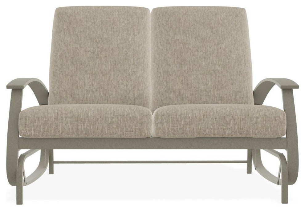 Belle Isle Cushion Deep Seating 2-Seat Glider, Grasscloth Dune/Storm