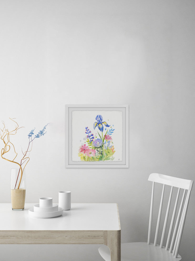 "Iris in Bloom" Framed Painting Print, 12"x12"