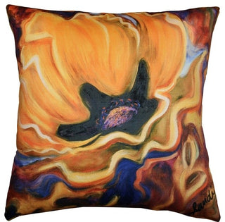Pillow Decor - Yellow Poppy 20 x 20 Throw Pillow