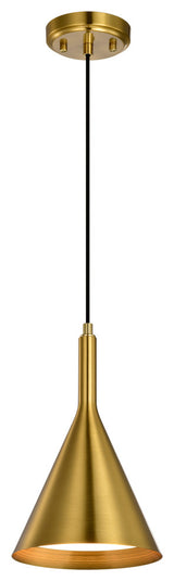 Carson 1-Light Gold Metal Cone Hanging Kitchen Pendant Light