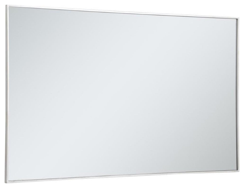Elegant Decor Eternity 60" x 36" Contemporary Metal Frame Mirror in Silver