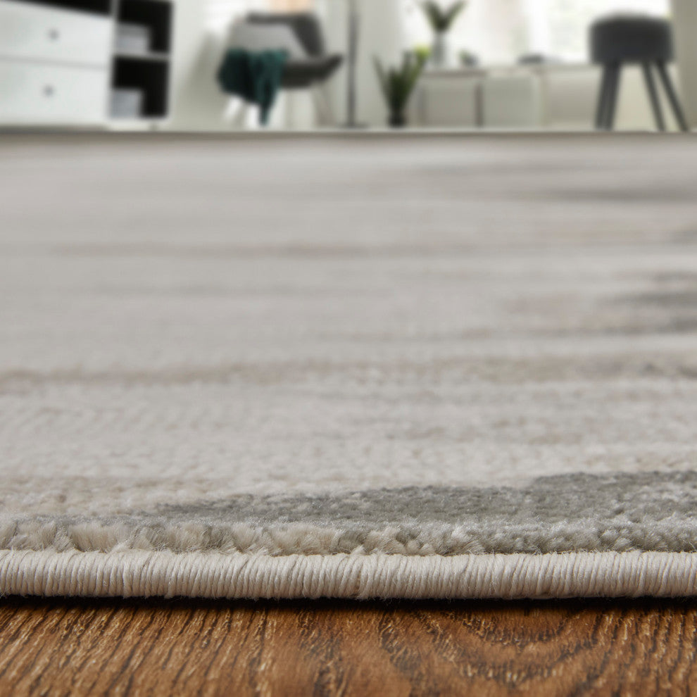 Orin Modern Abstract, Gray/Taupe/Ivory, 6'7"x9'6" Area Rug