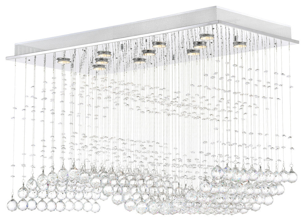 Twinkle 11 Light Flush Mount With Chrome Finish