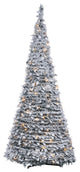 6' High Pop-Up Pre-Lit Flocked Pine Tree With Holy Leaves