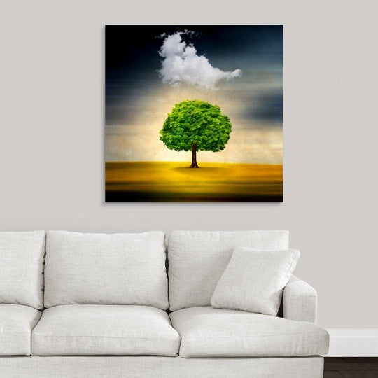 "Medusa Rain" Wrapped Canvas Art Print, 35"x35"x1.5"