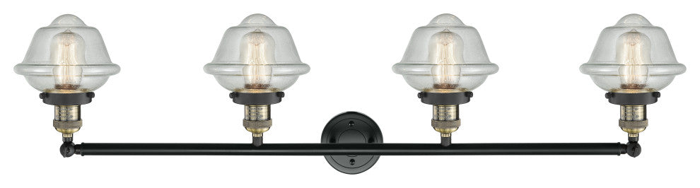 215-Bab-S-G534 4-Light 46" Adjustable Fixture, Black Antiqued Brass, Seedy Glass
