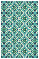 Oriental Weavers Meridian Blue/Green Floral Indoor/Outdoor Rug 6'7"X9'6"