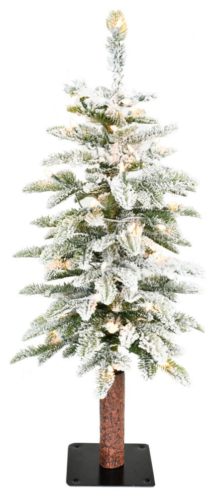 3-Ft. Snowy Downswept Tree With Clear Lights